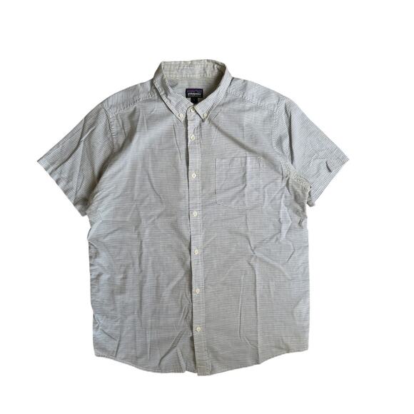 Patagonia Striped Button-Down Shirt Men's L Organic Cotton - Picture 1 of 7